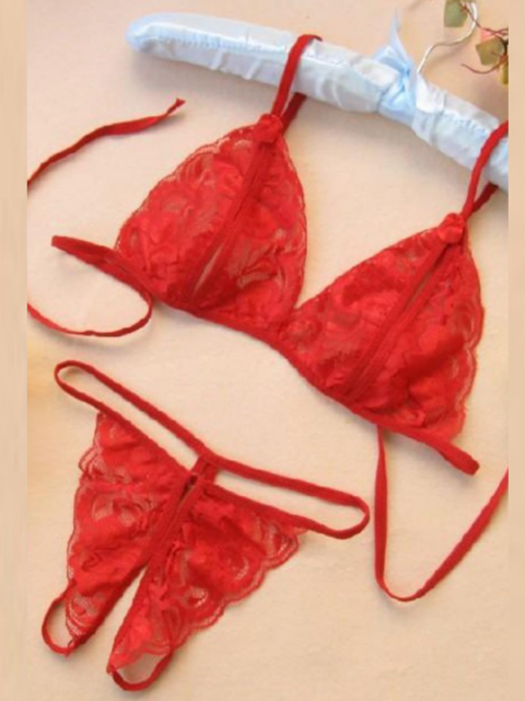 Bouquet Bouqtique Fantezi Kırmızı Dantelli Seksi Sütyen Kilot Takım BQT359703