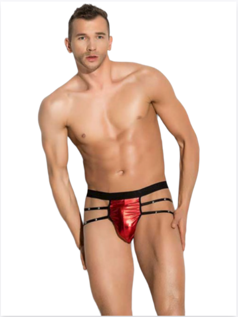 Bouquet Bouqtique Fantezi  Erkek Aşk Kırmızısı Seksi Metalli Tanga - String BQT354598