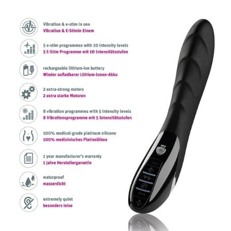 Mystim Sizzling Simon Titreşimli ve Elektrikli Şoklu Vibratör 27cm - Görsel 5