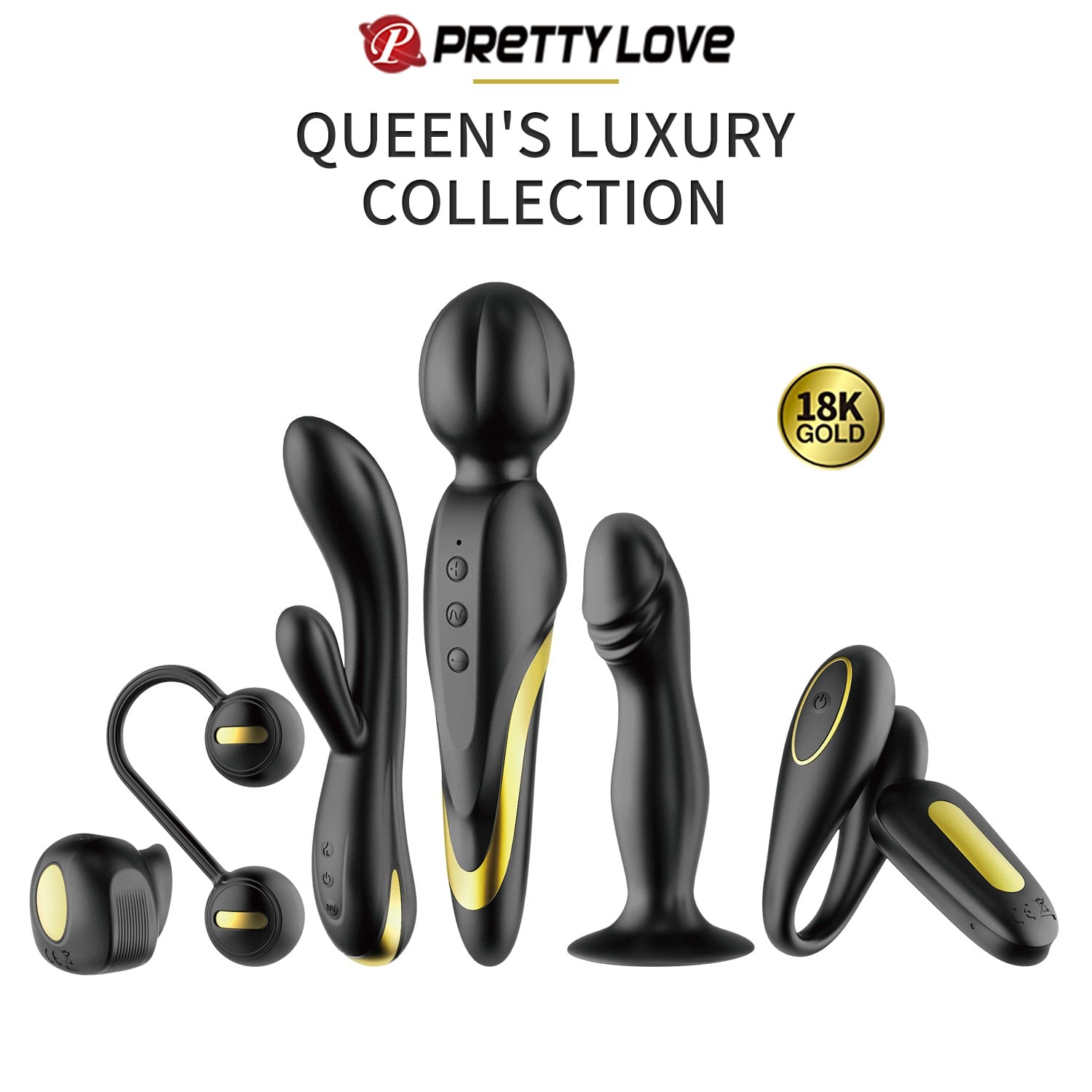 6 Parça Altın Siyah Çiftler Seti – Queen’s Luxury Collection - Görsel 3