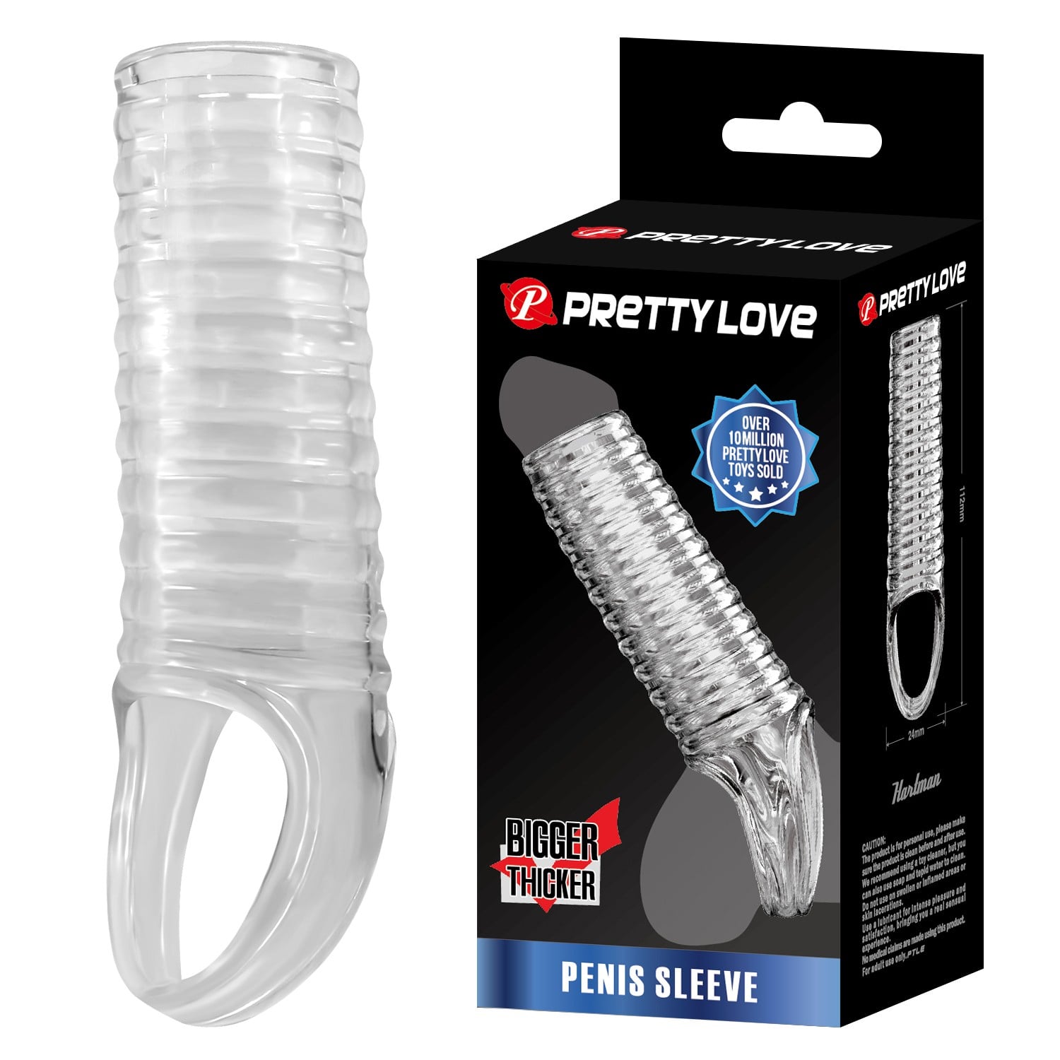 Ribbed Dokulu Penis Kılıfı (Şeffaf) – Hollman