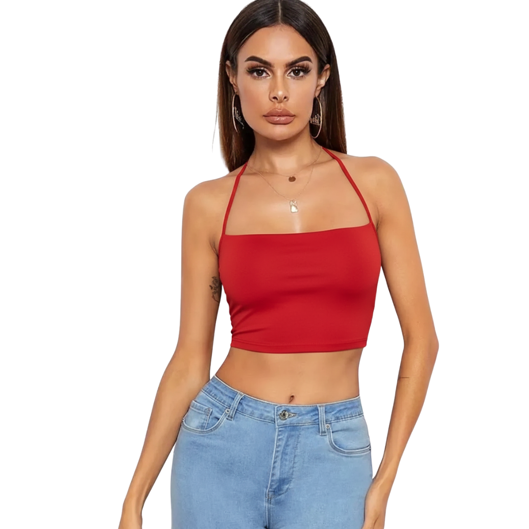 Bouquet Bouqtique Kadın Sırtı Açık Kırmızı Belden Bağlamalı Crop Büstiyer BQT355441-K - Görsel 2