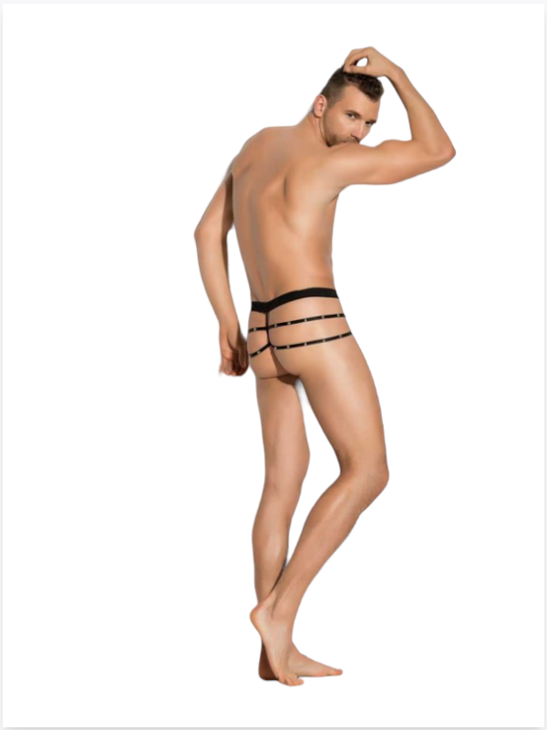 Bouquet Bouqtique Fantezi Erkek Siyah Seksi Metalli Tanga - String BQT354597 - Görsel 2