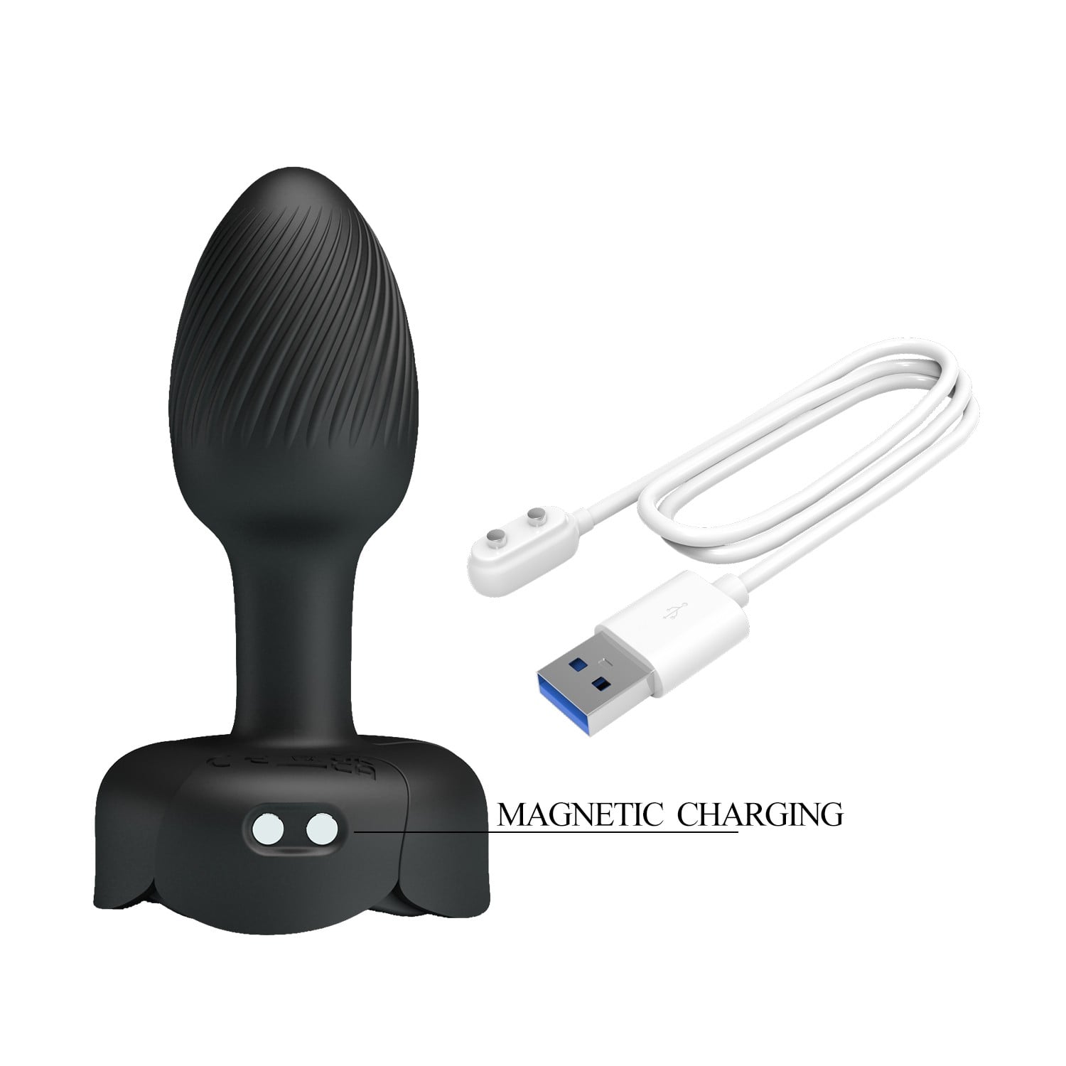 USB Şarjlı 10 Fonksiyonlu Titreşimli 5 Renk LED Işıklı Silikon Anal Plug – Olman - Görsel 6