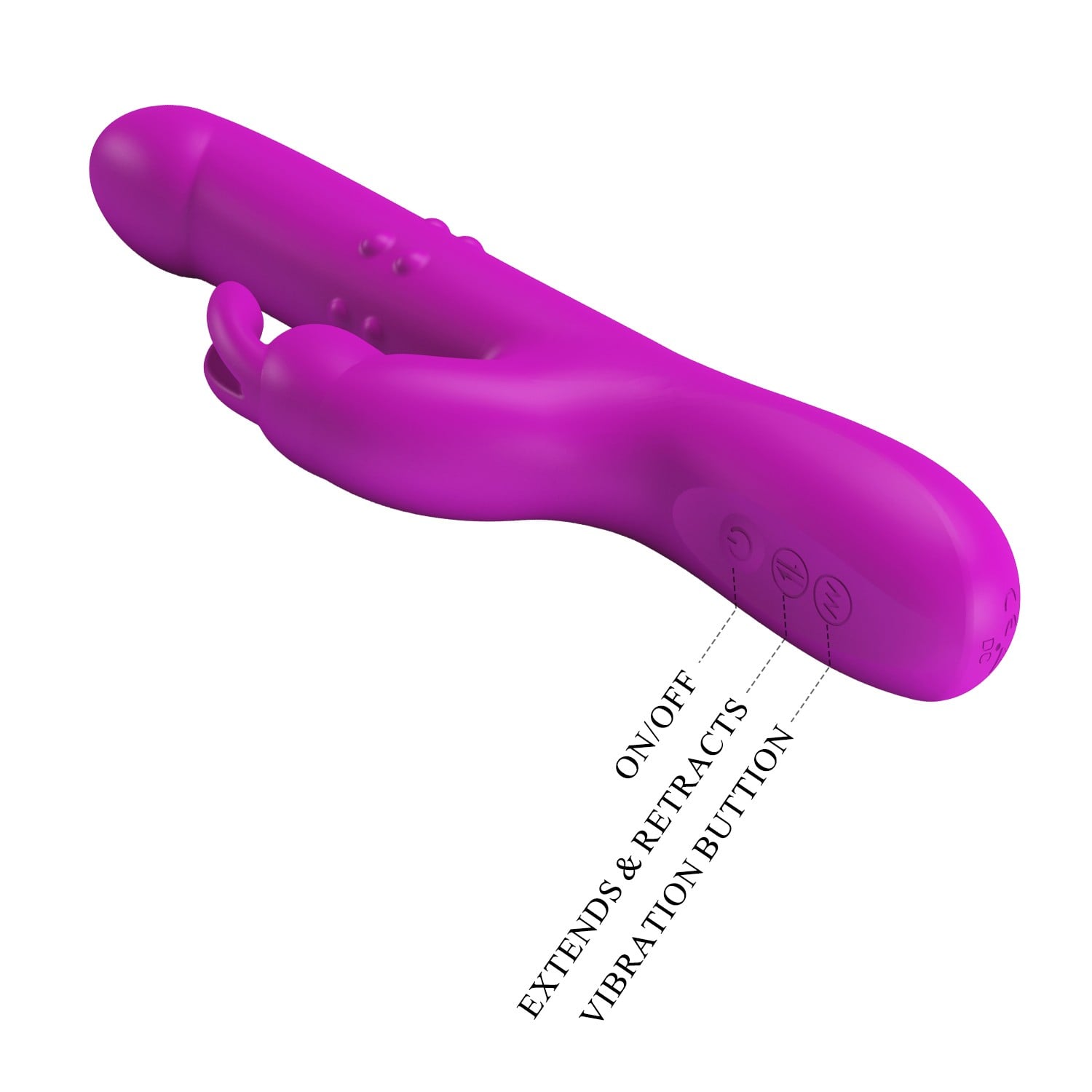 USB Şarjlı 12 Titreşim, 4 Rotasyon ve 4 İleri Geri Hareket Fonksiyonlu Mor Rabbit Vibratör - Reese - Görsel 6