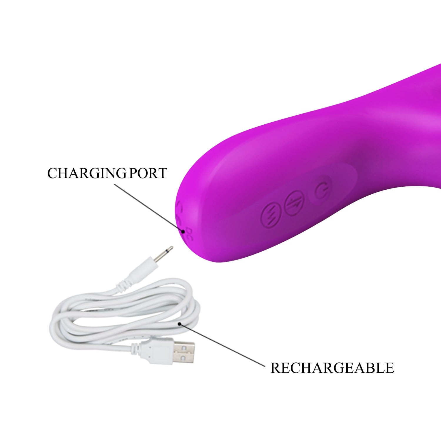 USB Şarjlı 12 Titreşim, 4 Rotasyon ve 4 İleri Geri Hareket Fonksiyonlu Mor Rabbit Vibratör - Reese - Görsel 7