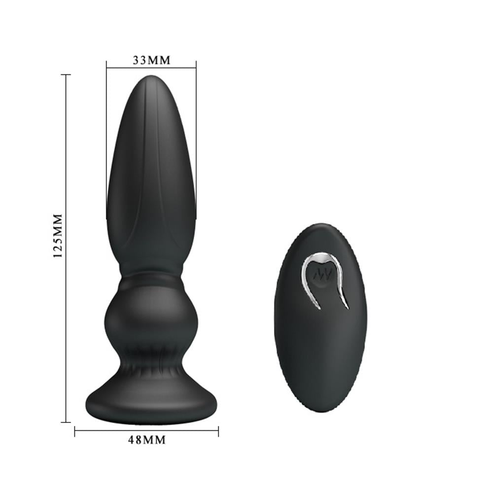 USB Şarjlı 12 Titreşim Modlu Uzaktan Kumandalı Vibratör & Boğumlu Anal Plug - Görsel 7