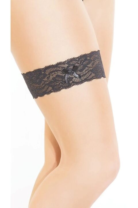 Bouquet Bouqtique Fantezi Seksi Dantelli Fiyonklu Siyah Bacak Bandı BQT350436