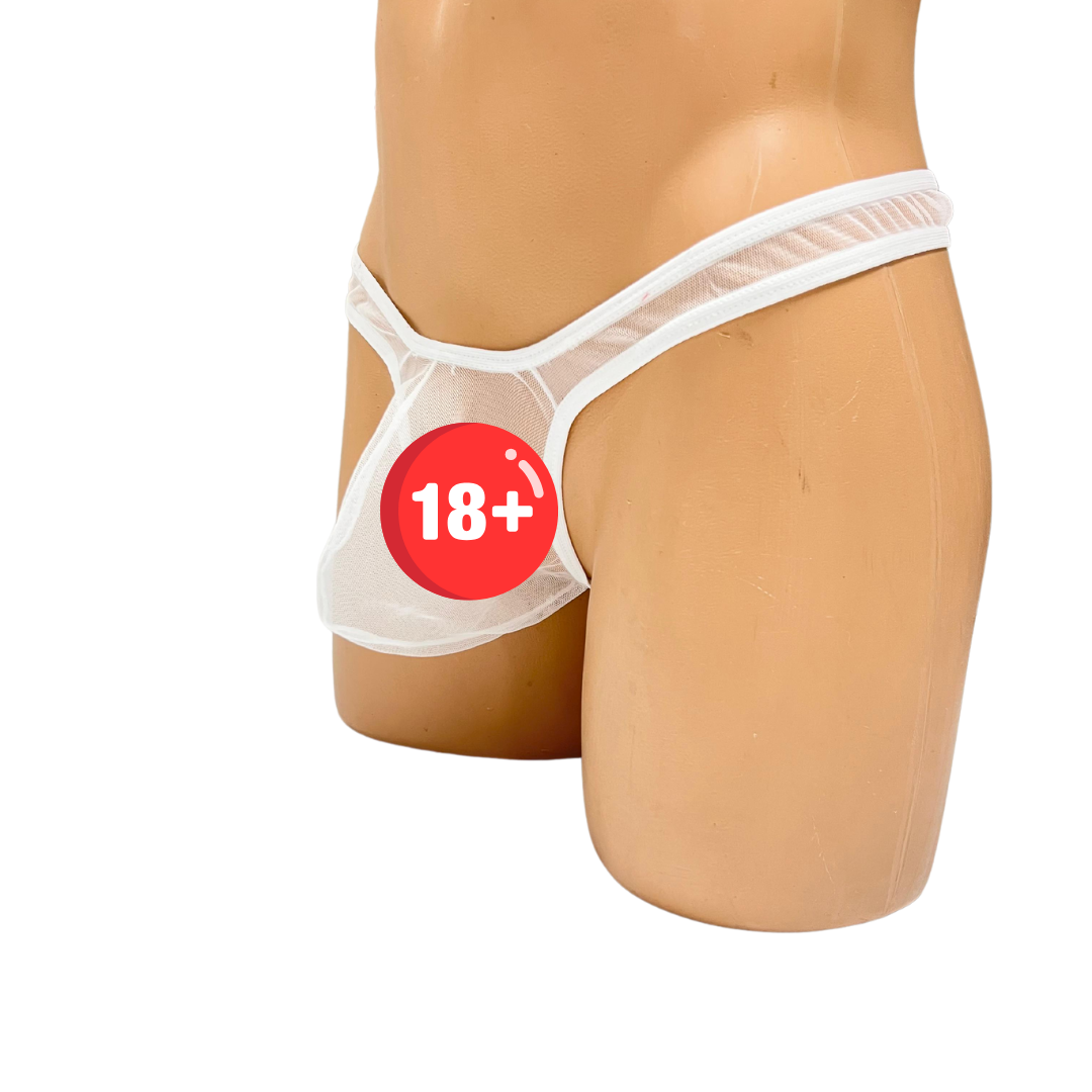 Bouquet Bouqtique Fantezi Seksi Beyaz Transparan Erkek İç Çamaşırı BQT354584 - Görsel 2