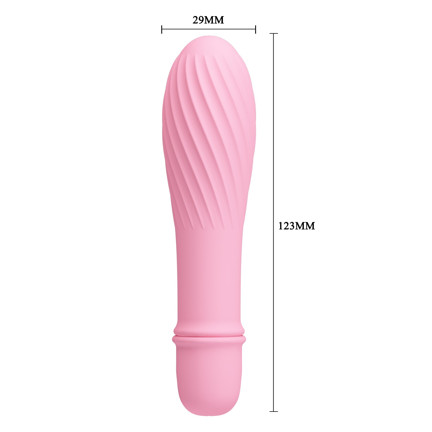 10 Titreşim Modlu Spiral Desenli Mini Silikon Vibratör - Solomon (Pembe) - Görsel 6