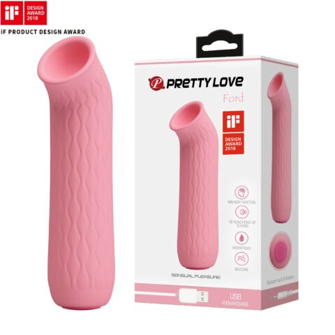12 Fonksiyonlu USB Şarjlı Clitoral Emme Vibratörü - Ford (Pembe)