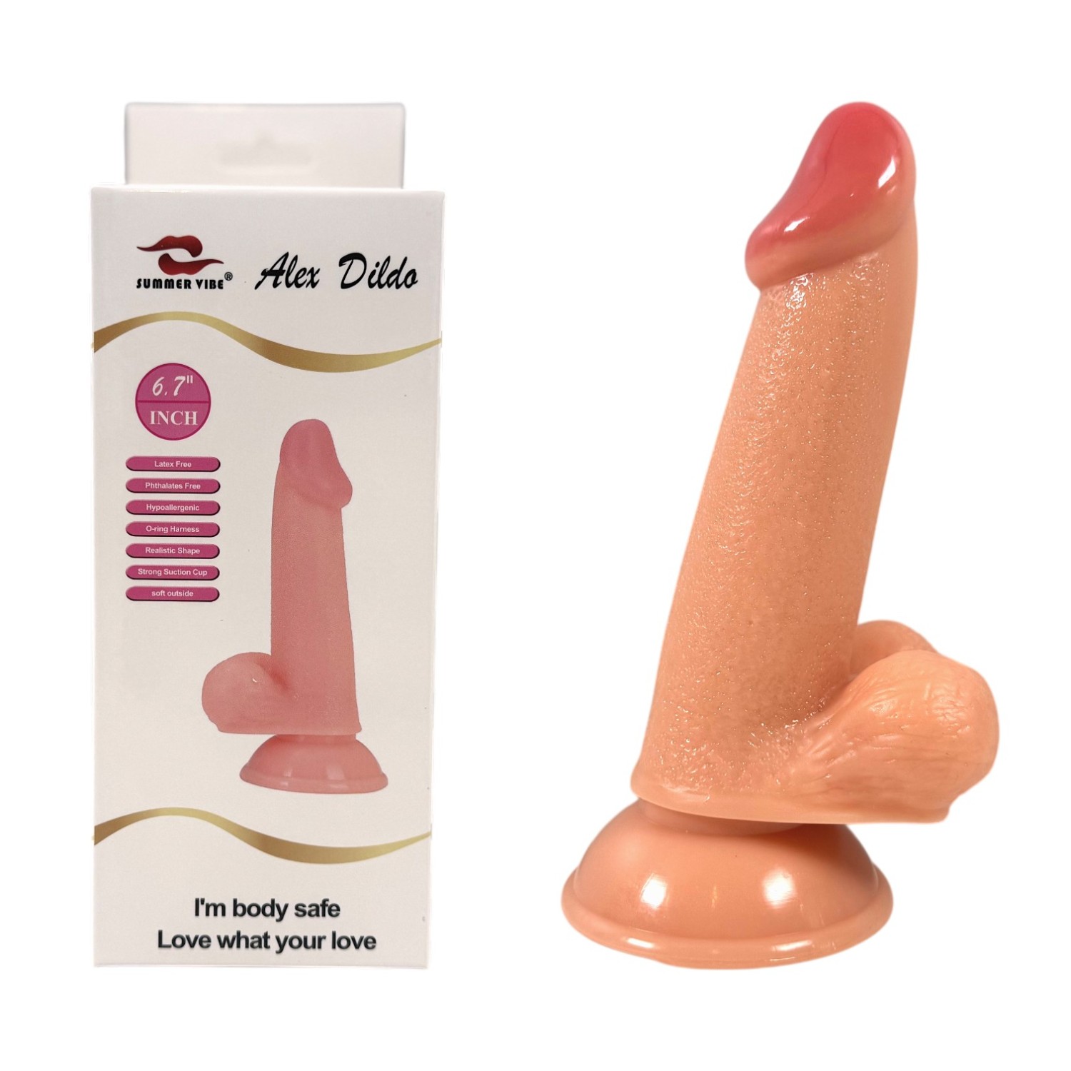 17 cm Realistik Dokulu Ten Rengi Vantuzlu Dildo Penis – Alex