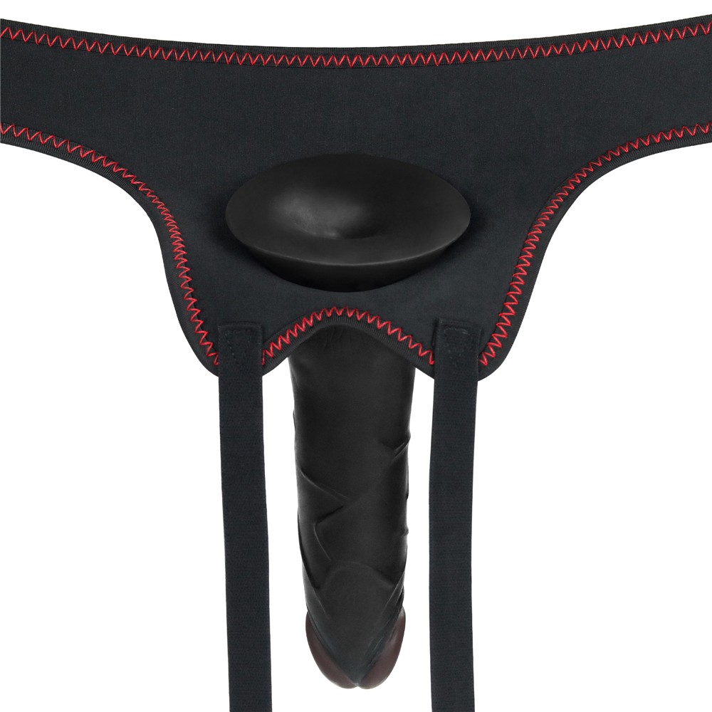 19 cm Belden Bağlamalı İçi Dolu Zenci Strapon - Görsel 6