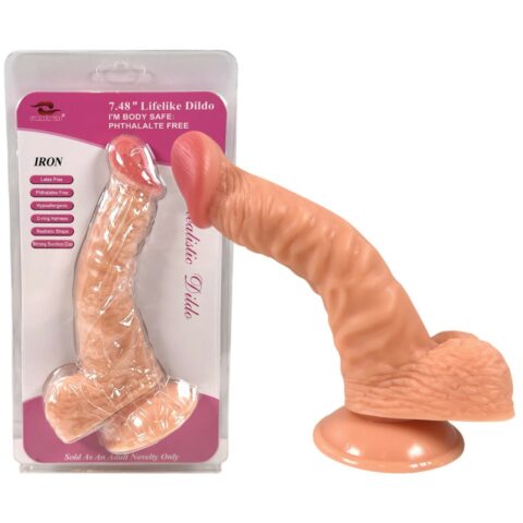 19 cm Realistik Dokulu Ten Rengi Vantuzlu Dildo Penis – Iron