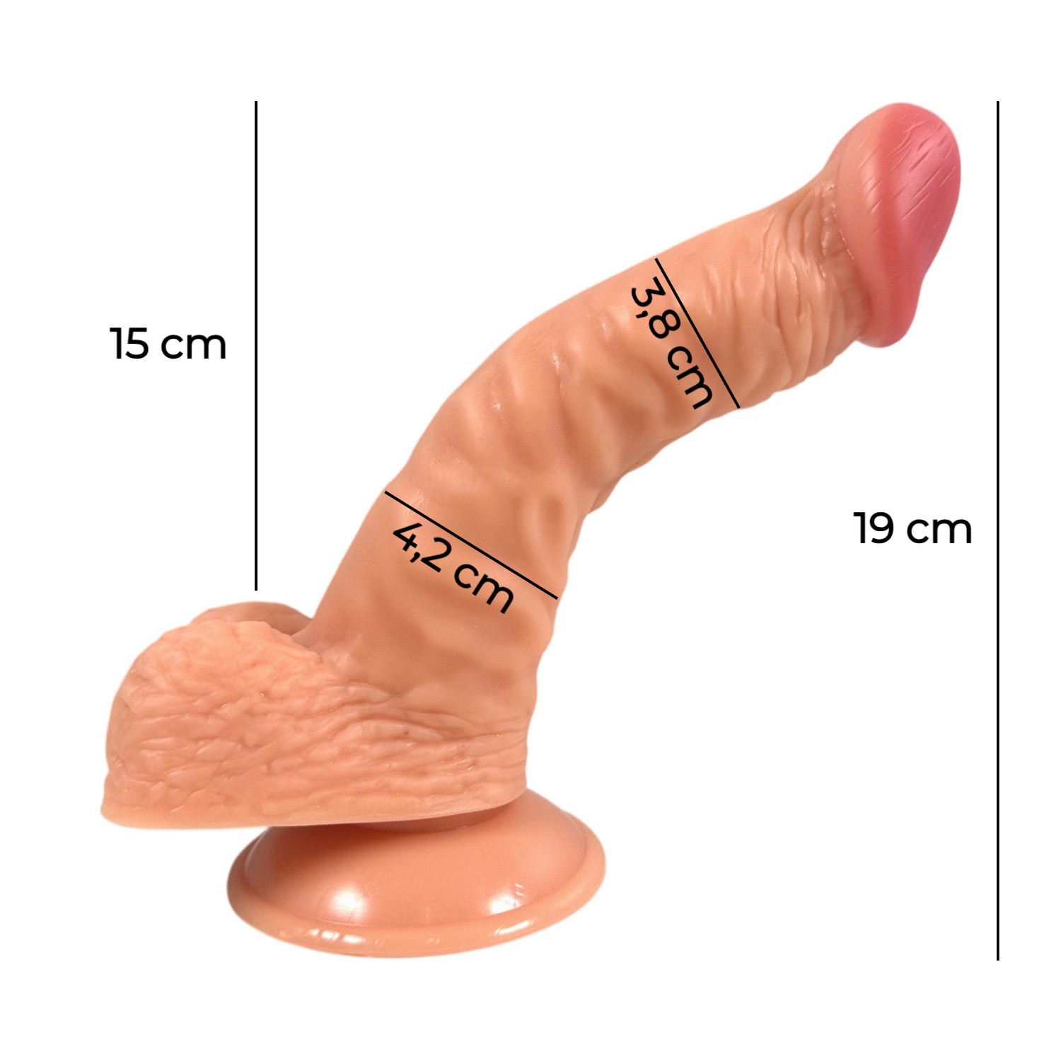 19 cm Realistik Dokulu Ten Rengi Vantuzlu Dildo Penis – Iron - Görsel 6