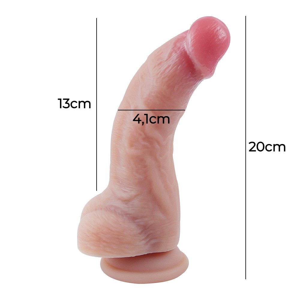 20 cm Ultra Gerçekçi Melez Belden Bağlamalı Vantuzlu Dildo Penis – Nerion - Görsel 6