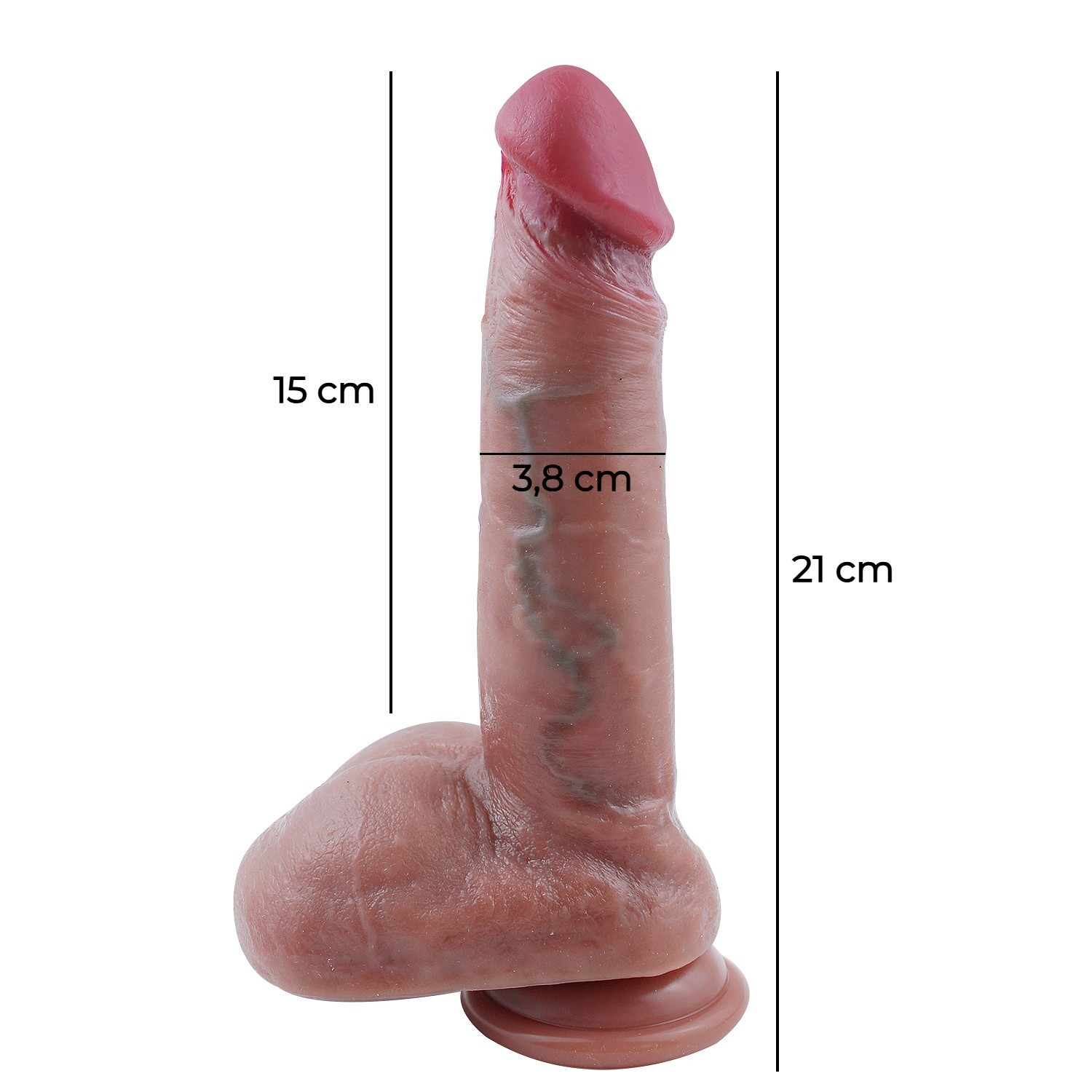 21 cm Çift Katmanlı Ultra Gerçekçi Melez Belden Bağlamalı Vantuzlu Dildo Penis – Morvyn - Görsel 4