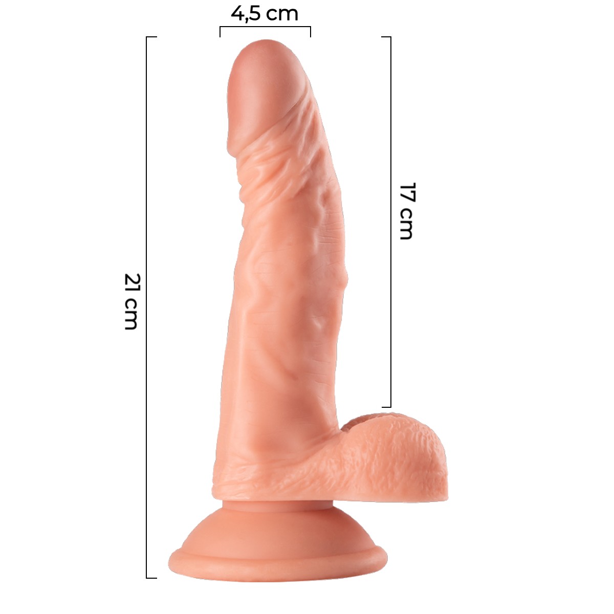 21 cm Dolgun Realistik Dokulu Vantuzlu Dildo Penis – Ten Rengi - Görsel 5