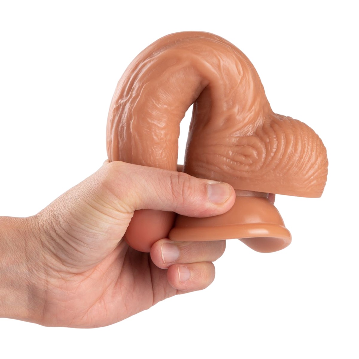 21 cm Realistik Dokulu Vantuzlu Dildo Penis – Melez - Görsel 7