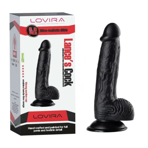 21 cm Realistik Dokulu Vantuzlu Dildo Penis – Siyah