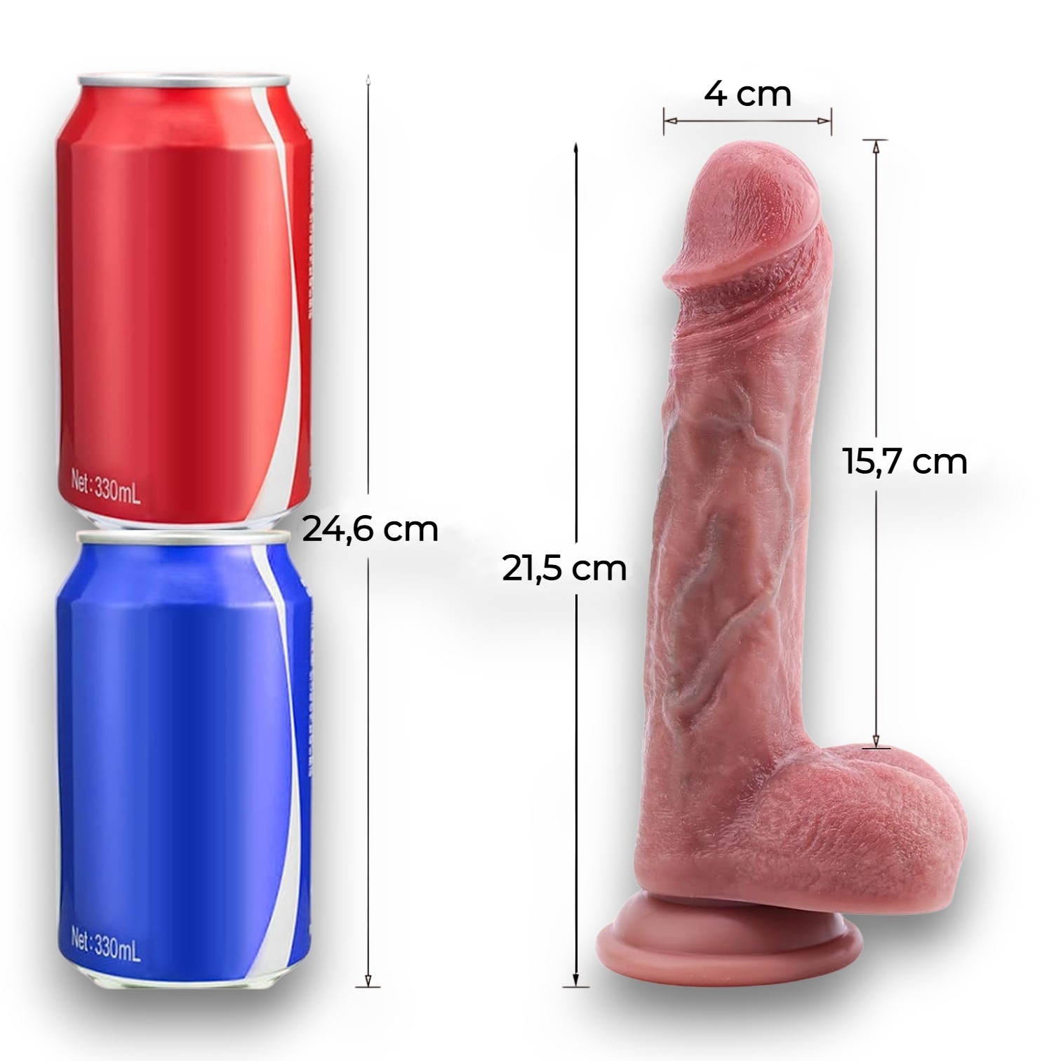 21,5 cm Ultra Gerçekçi Melez Vantuzlu Dildo Penis – Nexor - Görsel 5