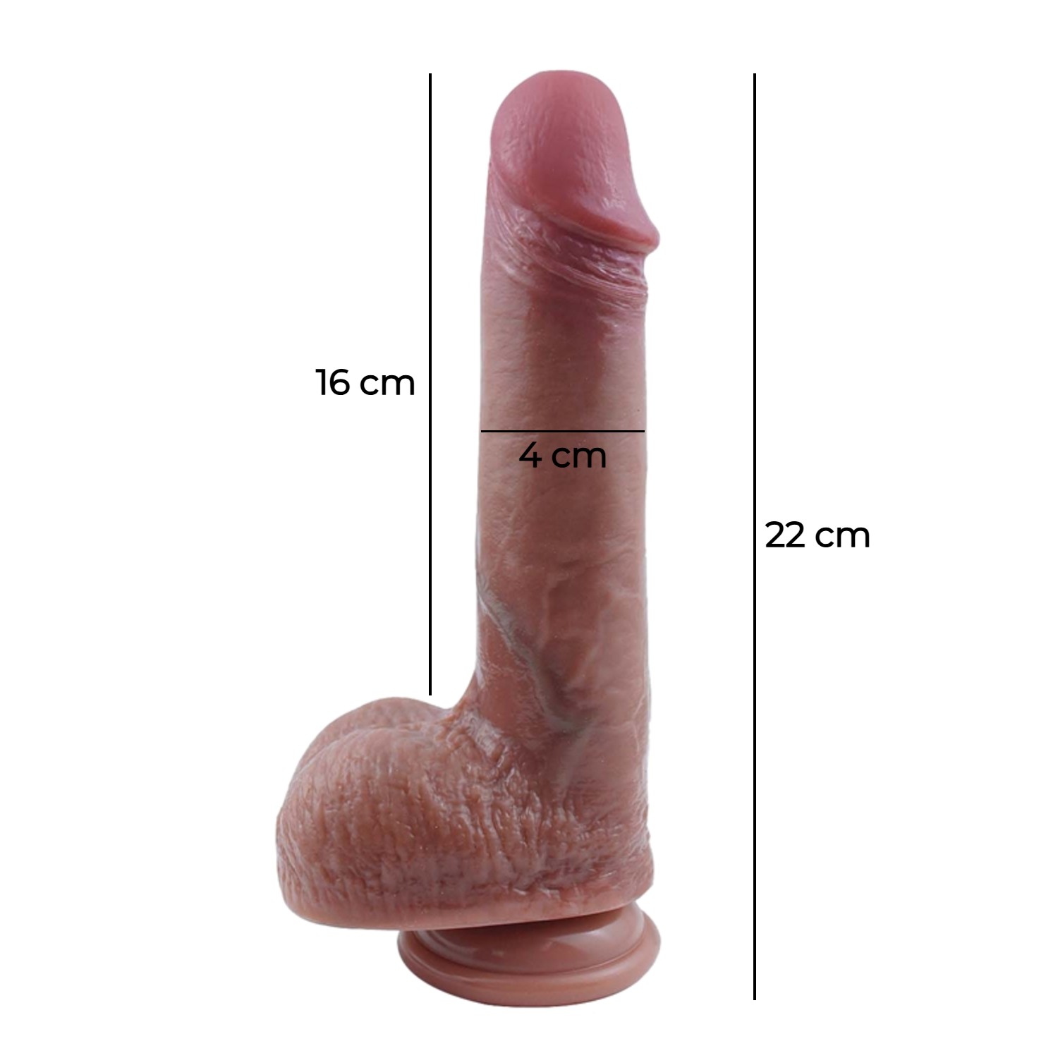 22 cm Çift Katmanlı Ultra Gerçekçi Melez Belden Bağlamalı Vantuzlu Dildo Penis – Velmora - Görsel 4