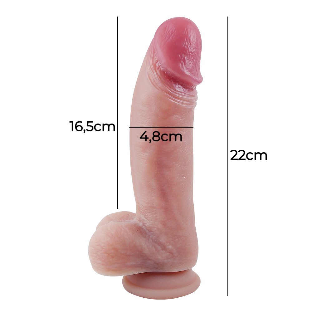 22 cm Ultra Gerçekçi Melez Belden Bağlamalı Vantuzlu Dildo Penis – Draven - Görsel 6