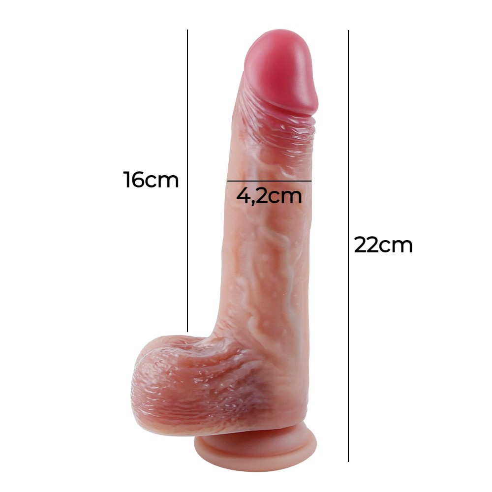 22 cm Ultra Gerçekçi Melez Vantuzlu Dildo Penis – Kaelix - Görsel 6