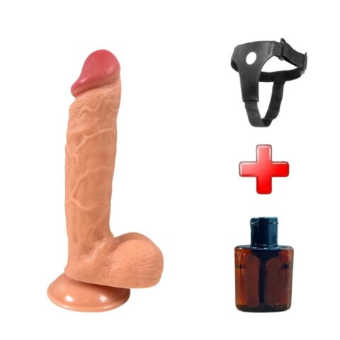 23 cm Realistik Dokulu Ten Rengi Belden Bağlamalı Vantuzlu Dildo Penis – Jason