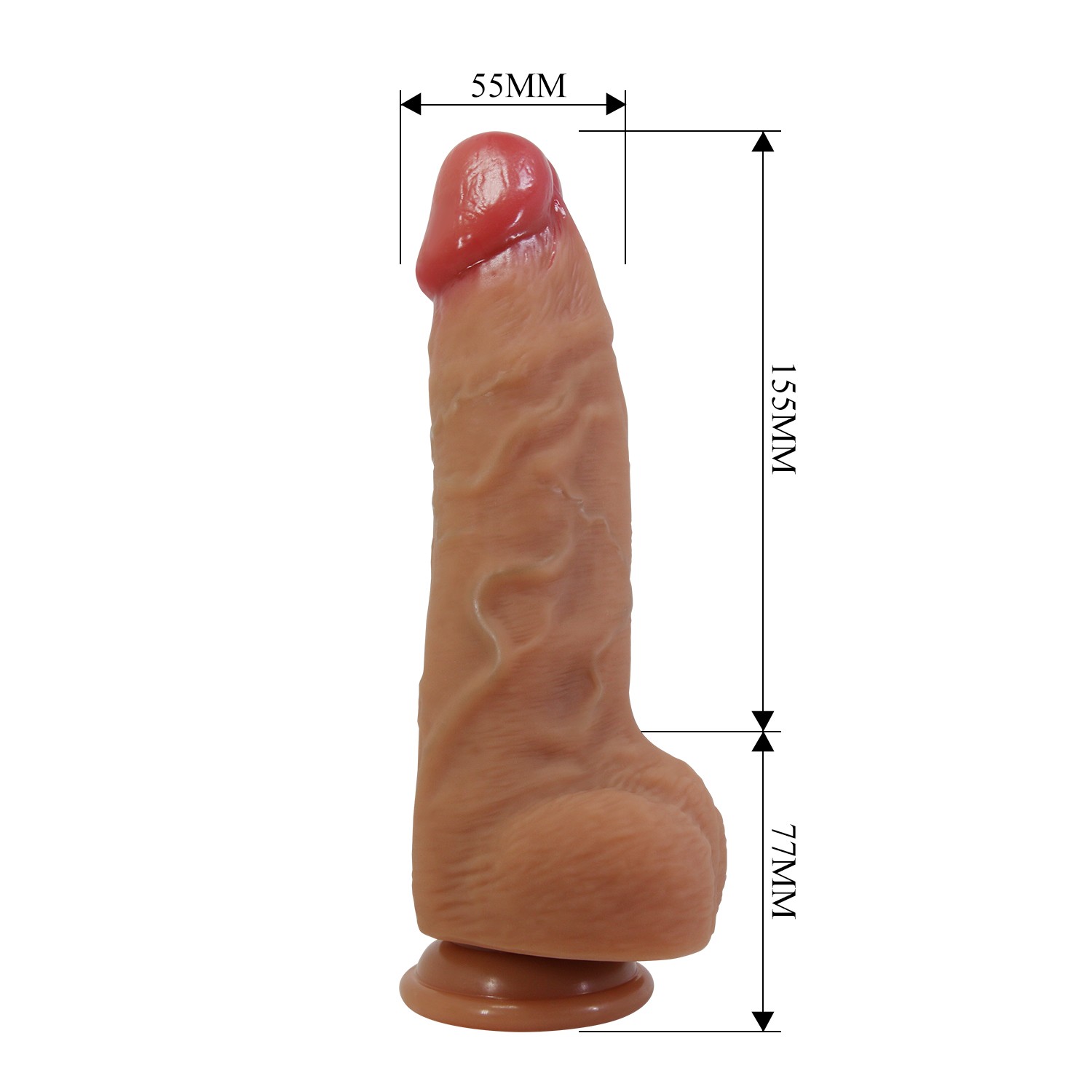 23,2 cm Süper Yumuşak Gerçekçi Silikon Belden Bağlamalı Dildo Penis – Najm - Görsel 7