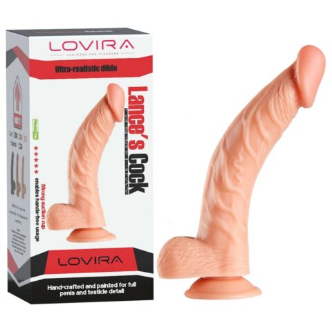 24 cm Kavisli Realistik Dokulu Vantuzlu Dildo Penis – Ten Rengi