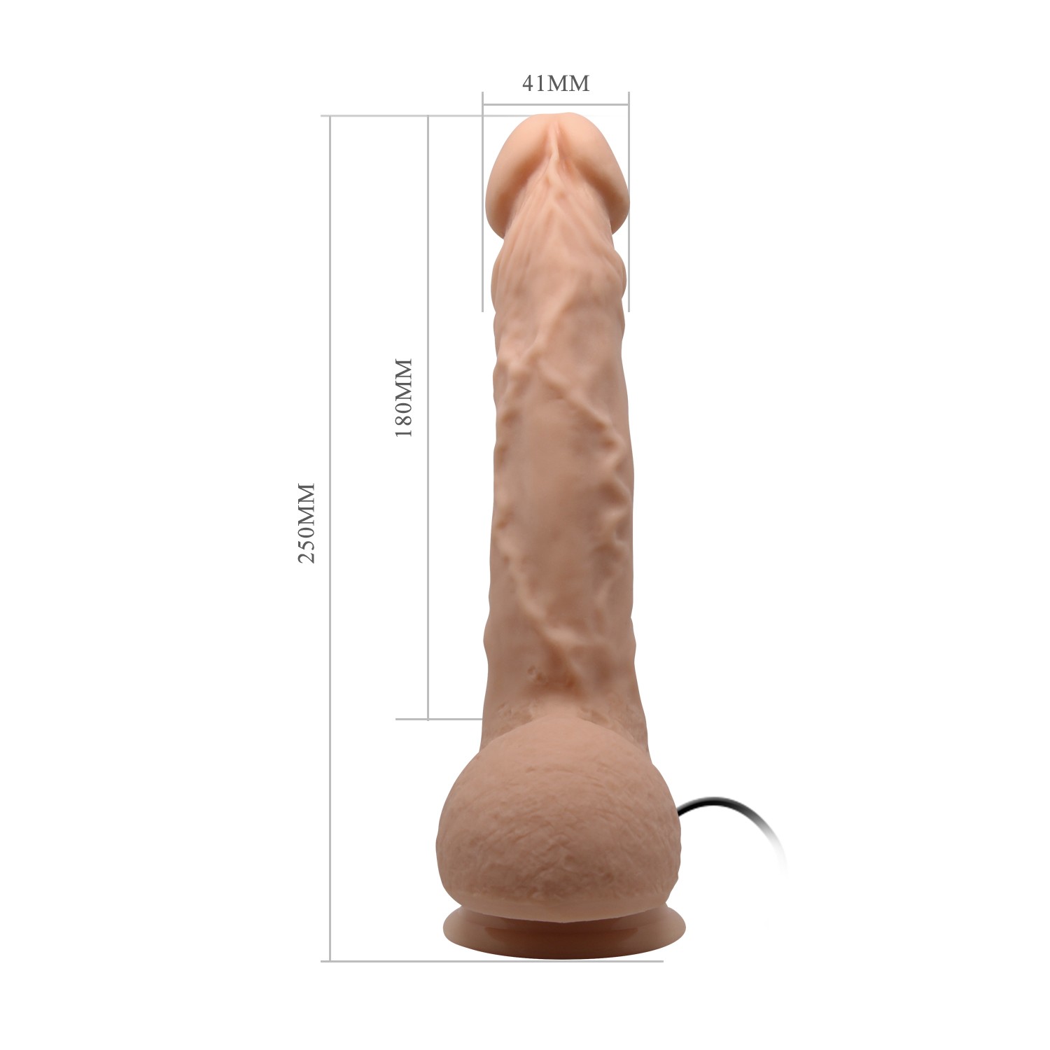 24 cm Titreşimli Realistik Belden Bağlamalı Vantuzlu Dildo Penis - Jason - Görsel 6
