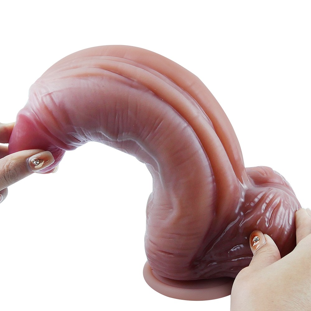24,5 cm Dev Kalın Ultra Gerçekçi Melez Belden Bağlamalı Vantuzlu Dildo Penis – Draxor - Görsel 5