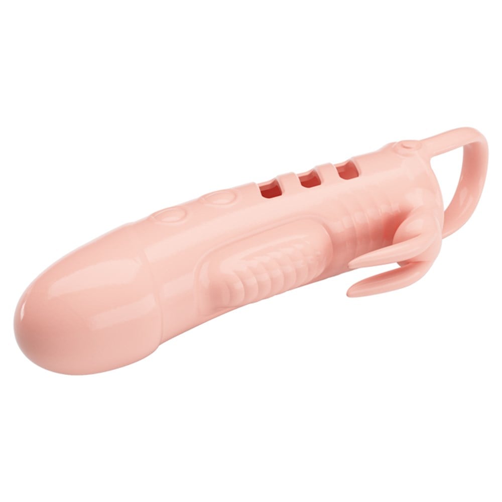 2,5 cm Dolgu Uzatmalı Titreşimli Penis Kılıfı Prezervatif Vibratör - Görsel 2