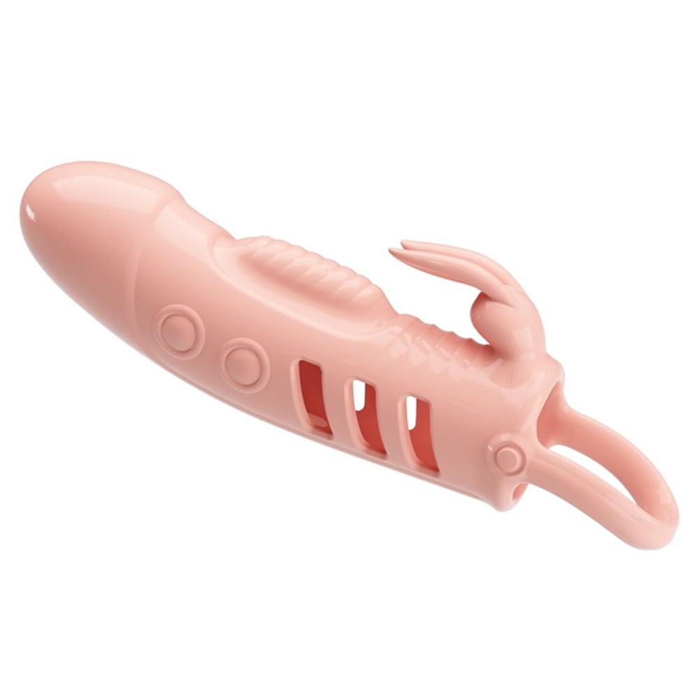2,5 cm Dolgu Uzatmalı Titreşimli Penis Kılıfı Prezervatif Vibratör - Görsel 3