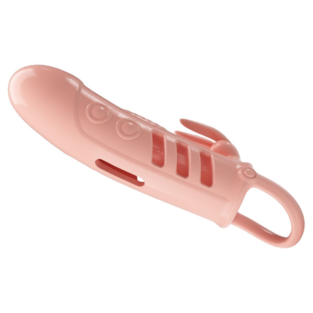 2,5 cm Dolgu Uzatmalı Titreşimli Penis Kılıfı Prezervatif Vibratör - Görsel 4