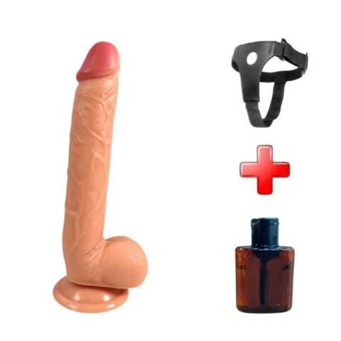 27 cm Ekstra Uzun Realistik Dokulu Ten Rengi Belden Bağlamalı Vantuzlu Dildo Penis – Vincent