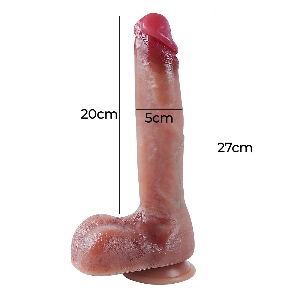 27 cm Kalın Ultra Gerçekçi Melez Belden Bağlamalı Vantuzlu Dildo Penis – Bahamut - Görsel 6