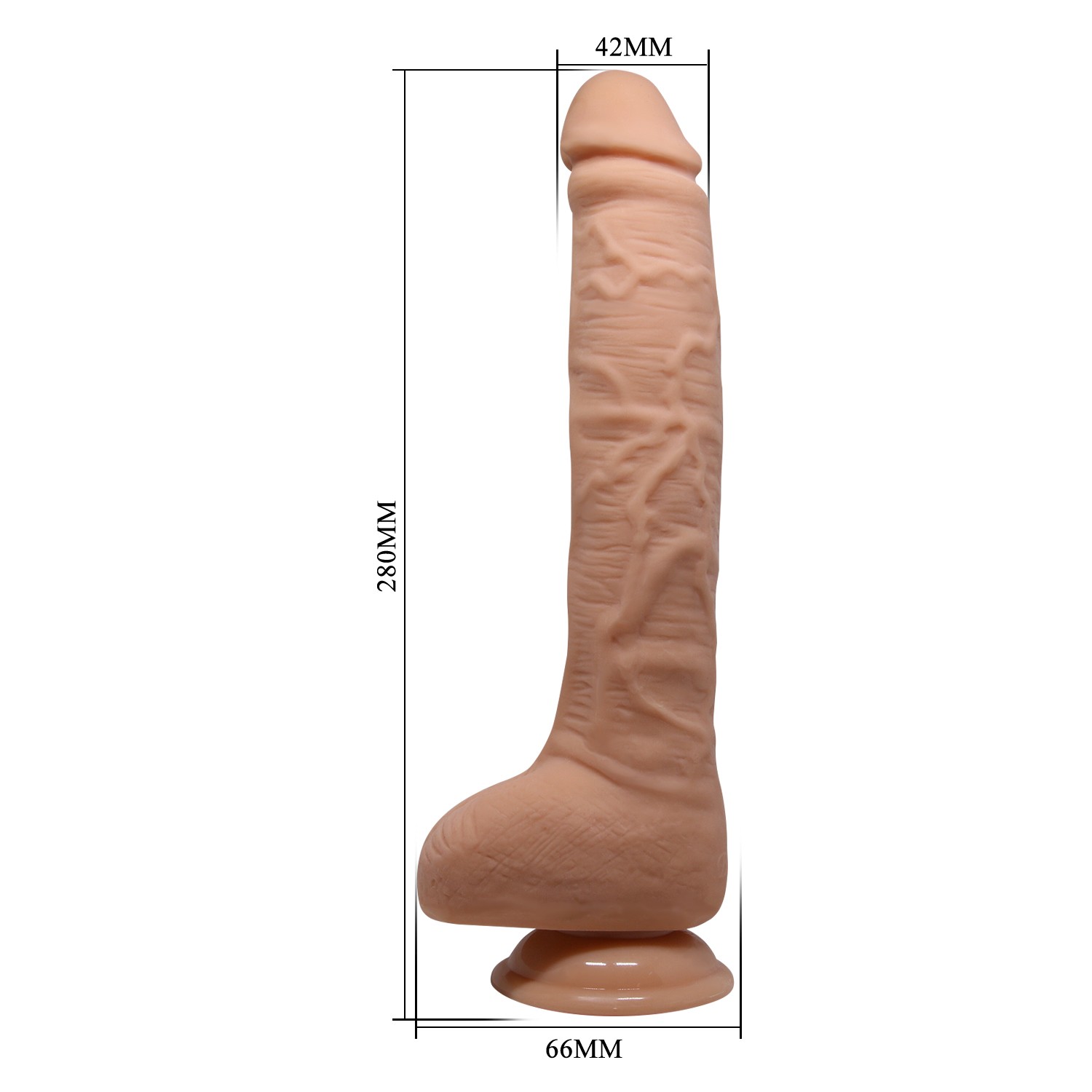 28 cm Belden Bağlamalı Büyük Boy Realistik Vantuzlu Dildo Penis - Dick - Görsel 7