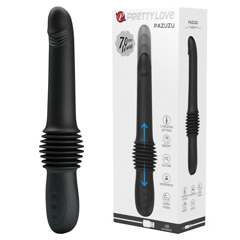 3 Kademeli Hafızalı İleri-Geri Hareketli USB Şarjlı Vibratör – Pazuzu (Siyah)