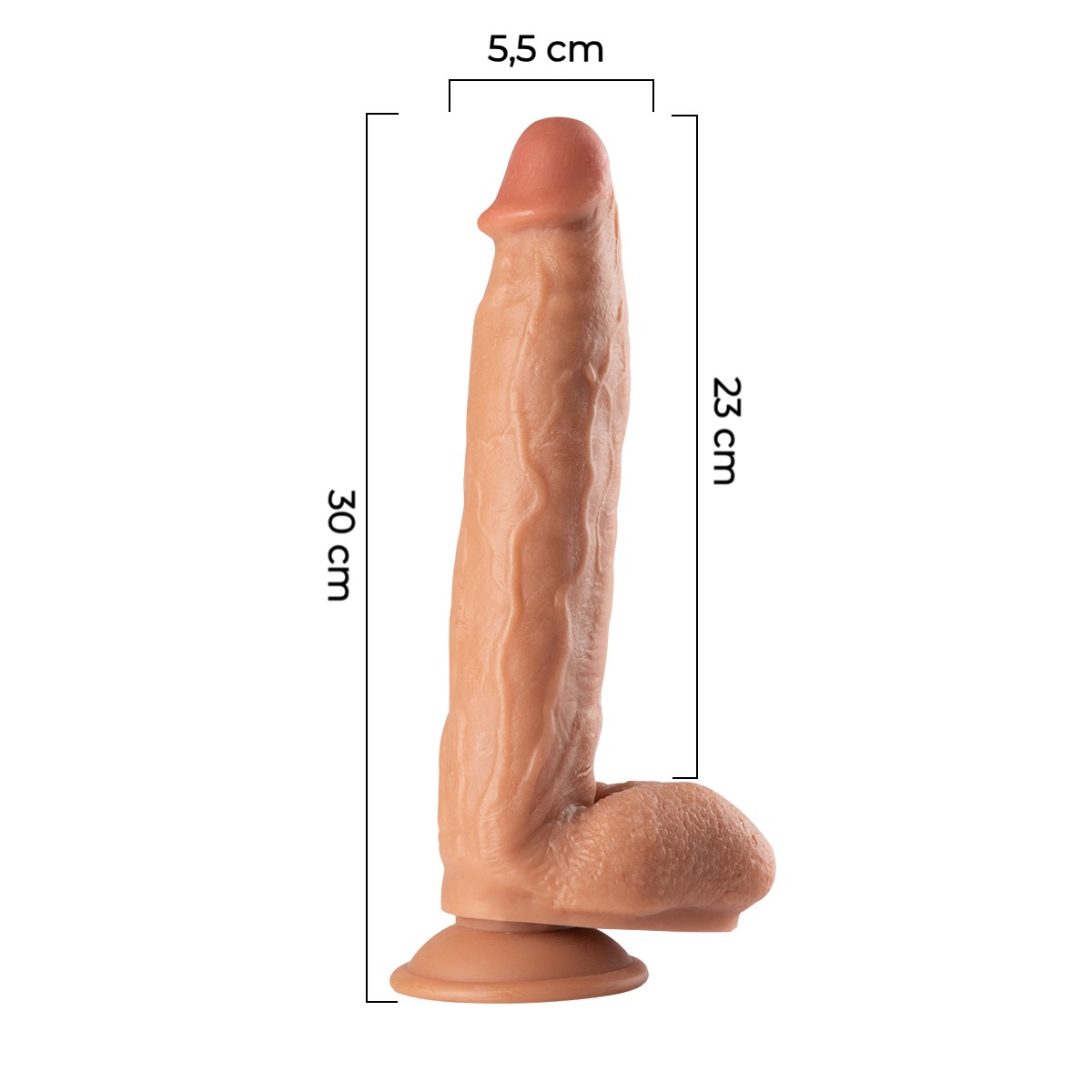 30 cm Büyük Boy Kalın Realistik Vantuzlu Dildo Penis – Melez - Görsel 7