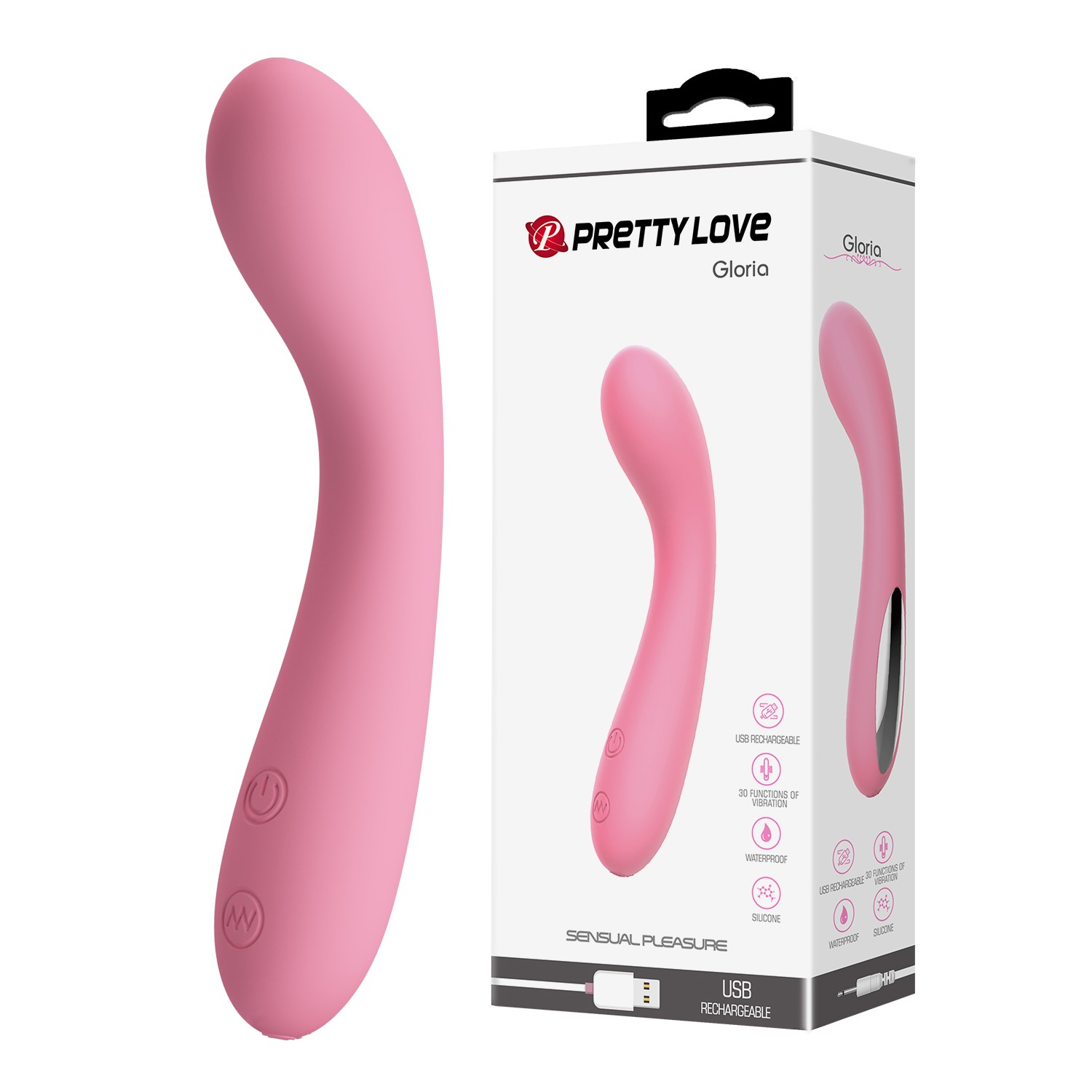 30 Fonksiyonlu USB Şarjlı G-Nokta Vibratörü – Gloria (Pembe)