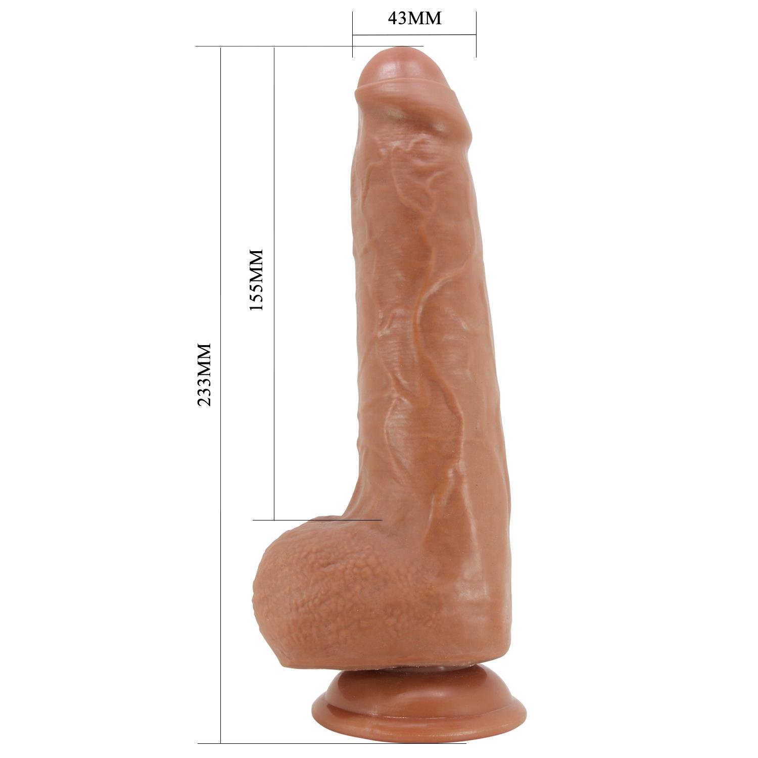 Belden Bağlamalı 23,3 cm Yeni Nesil Çift Katmanlı Realistik Vantuzlu Dildo Penis - Draco - Görsel 7