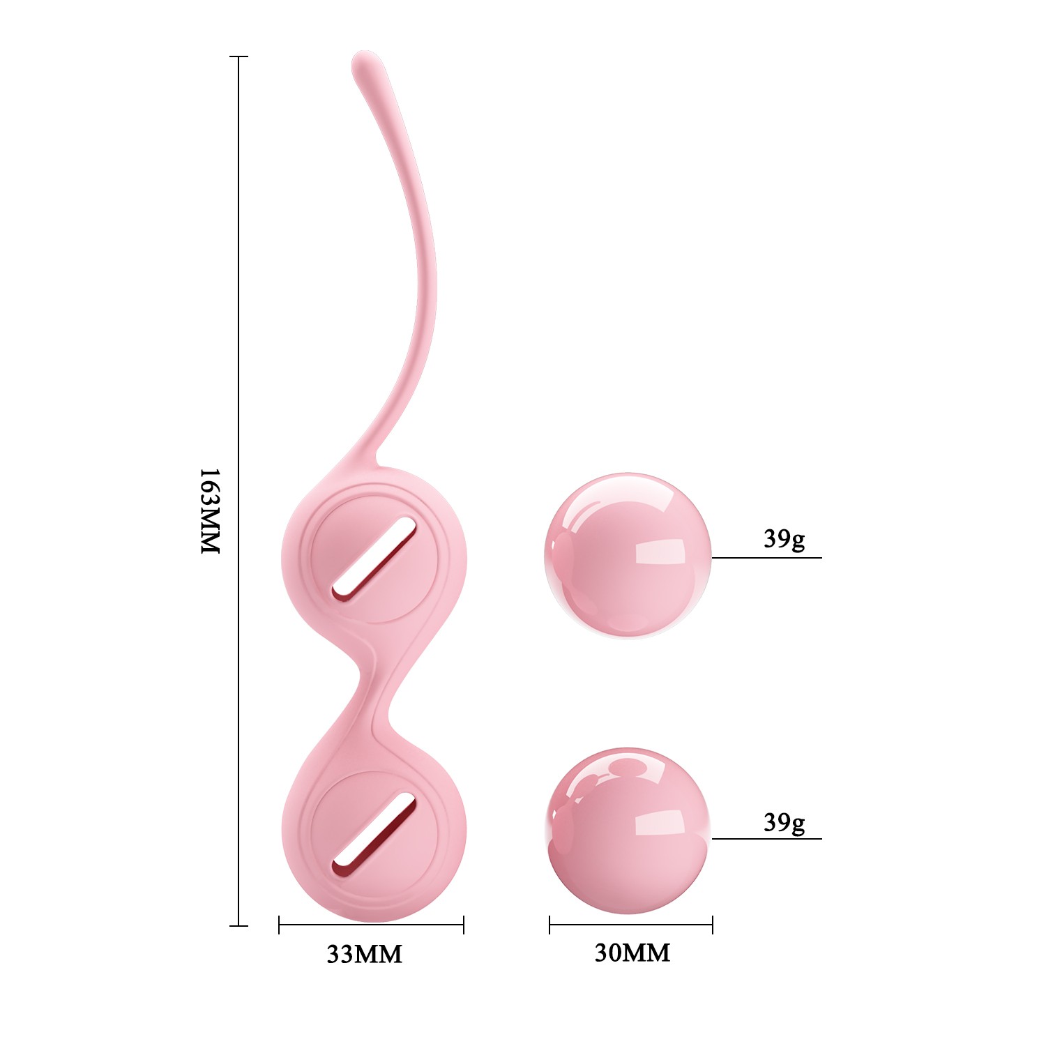 Çift Toplu Silikon Kegel Topu – Tighten Up I (Açık Pembe) - Görsel 5