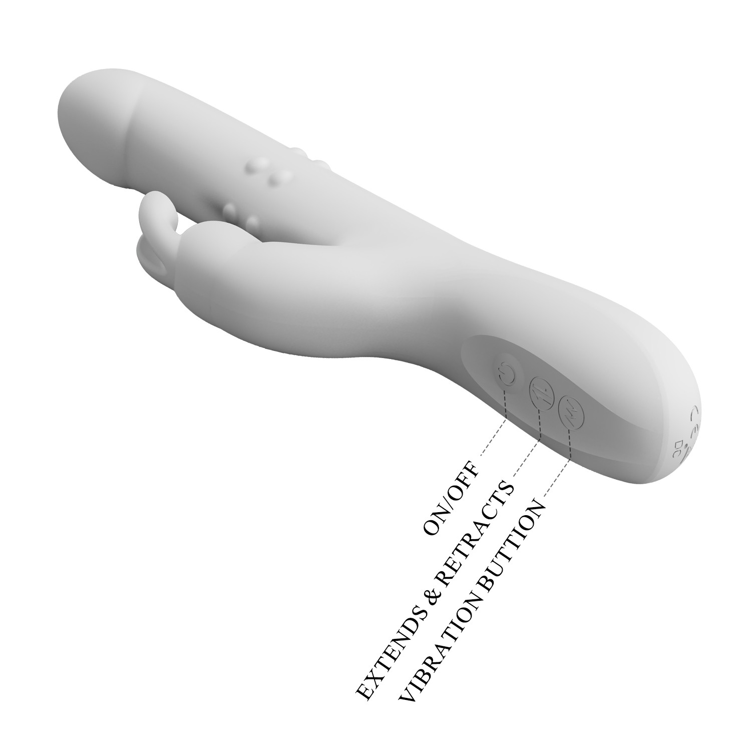 USB Şarjlı 12 Titreşim, 4 Rotasyon ve 4 İleri Geri Hareket Fonksiyonlu Beyaz Rabbit Vibratör - Reese - Görsel 6